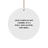 Geocaching Gifts for Men from Friends - Funny Circle Ornament for Christmas - Image 1